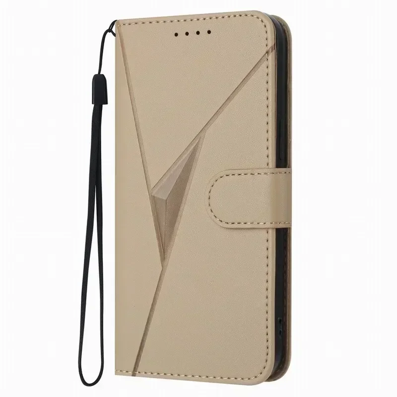 3D Triangle Wallet Phone Cover with Card Slots and Stand Feature #NIB