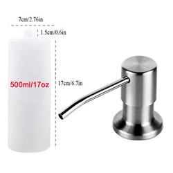 Premium Under-Sink Soap Dispenser with Extension Tube Kit (500ML Silver)