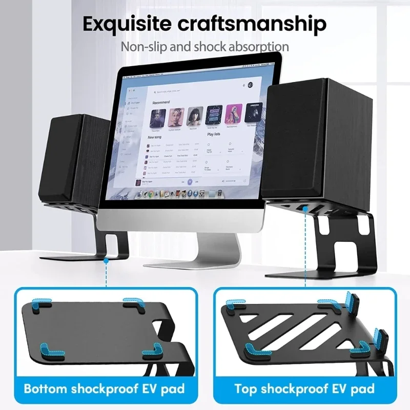 

Desktop Speaker Stands Professional Studio Monitor Stand for Bookshelf Speakers Neatly Fitted with Non-slip Pads