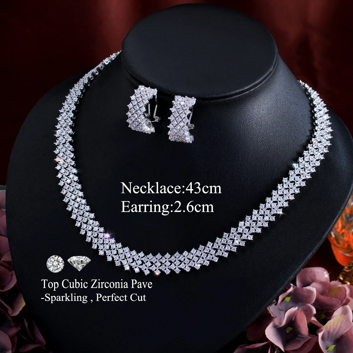 Set Di Collana E Orecchini Con Perle E Cristalli, Perle Bianche O - Foto 11