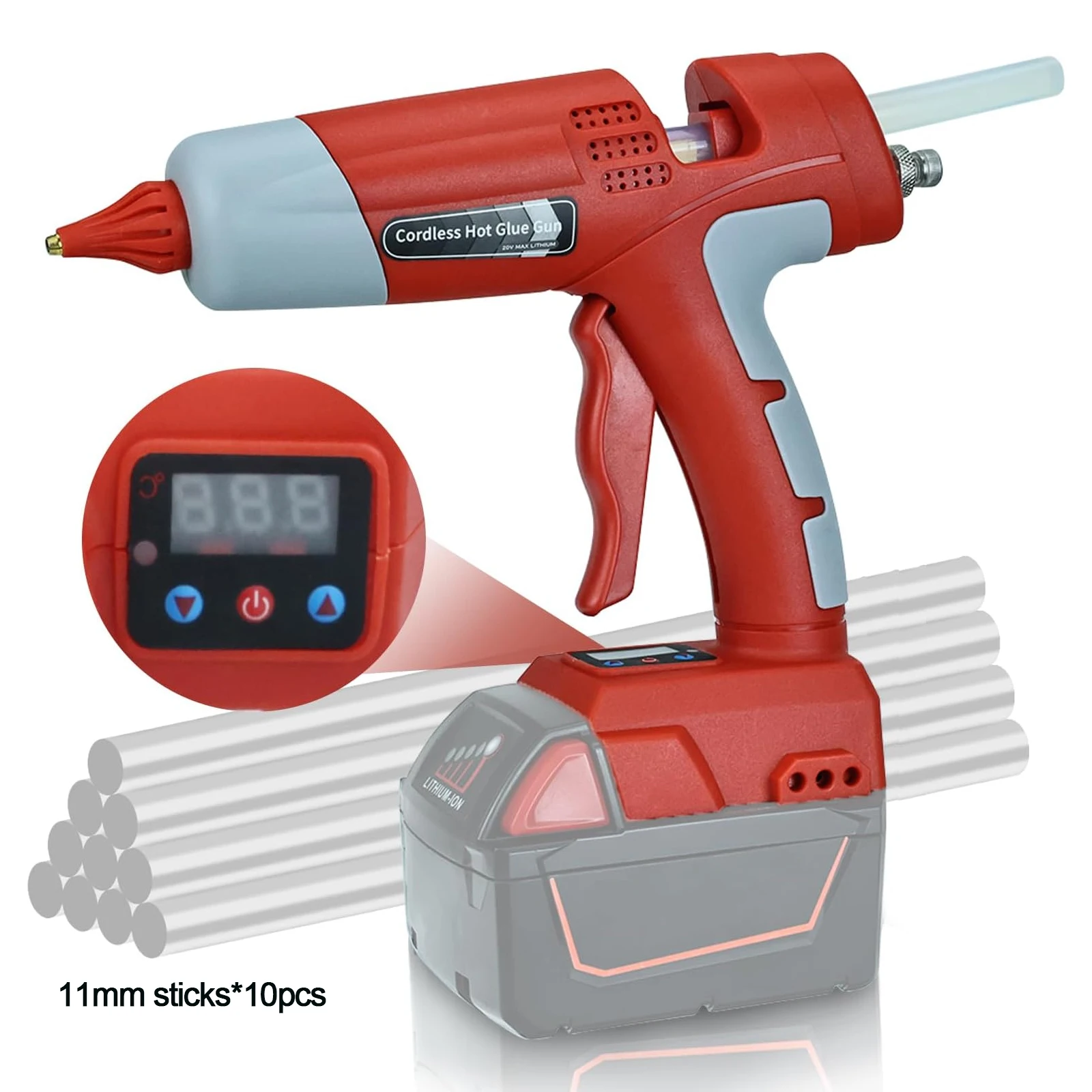 ForMilwaukee1820VLiionBatteryCordlessHotMeltGlueGunwith