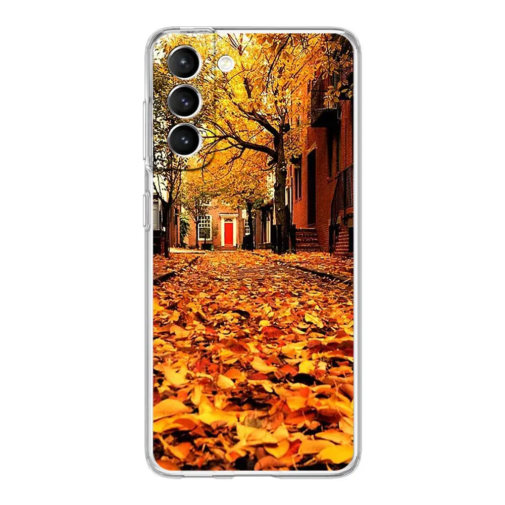 Maple Leaf Autumn Design Clear Phone Case