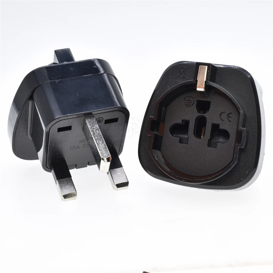 Presa Piatta Salvaspazio Oliveria 4 Pezzi Adattatore Da Spina UK A Italy, Adattatore Da Regno Unito A UE, Adattatore Adattatore Universale - Foto 2