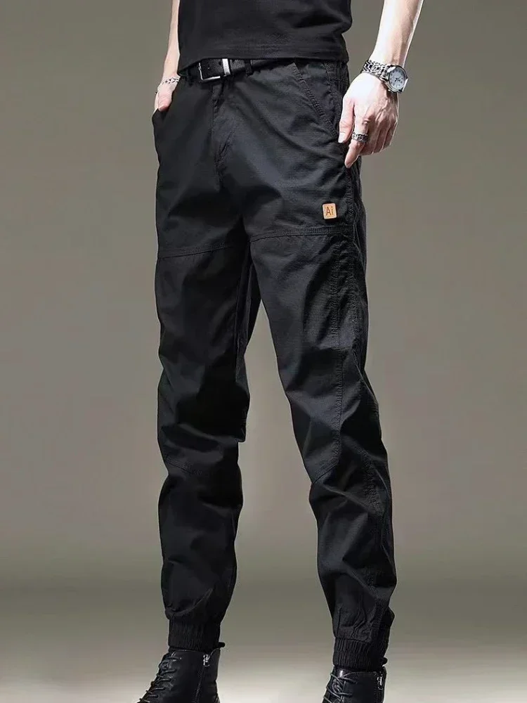 thumbnail image 1 of Pantalones de trabajo para hombre, pantalones cargo para hombre, pantalones de otoño, gris, corte regular, holgados, talla grande, moda, nailon, licra, ropa nueva, 1 of 4