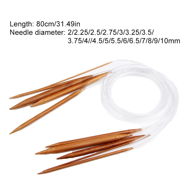 Set 8 Ferri Circolari In Acciaio Inossidabile 60 Cm – Misure 2-8 Mm, Doppia Punta, Lisci E Resistenti Per Maglia