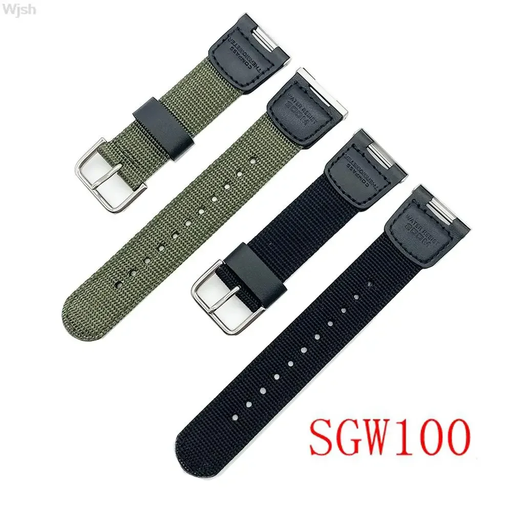 Cinturino In Tela Di Nylon Cinturino Per Casio Sgw-100 Sgw 100 Uomo Donna Nero Army Green Sport Cinturino Di Ricambio Impermeabile