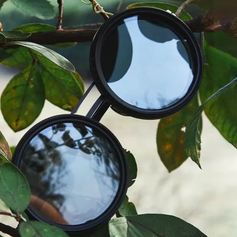 Adjustable 1-9 Sunglasses Fishing Rounded Polarized Glasses ND Filter Lenses Handcrafted Retro Unisex