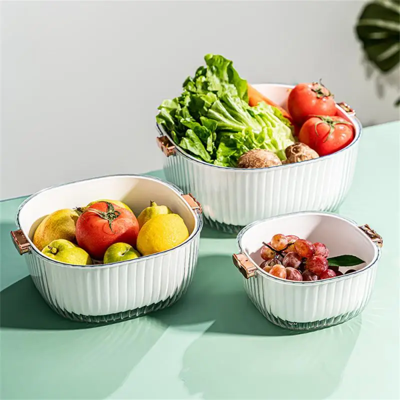 

Plastic Drain Basin Functional Efficient Save Space Convenient Durable Non-slip Kitchen Colander Fruit Tray With Filter Sturdy