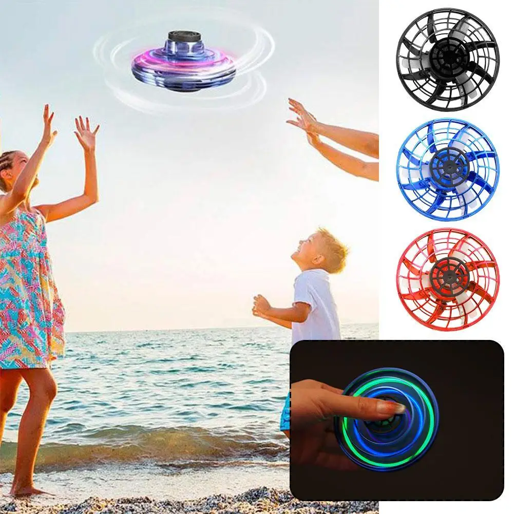 Flying Helicopter Toy Flying Helicopter Spinner Fingertip Upgrade Flight Gyro Flyorb Hover Ball Mini Drone Aircraft Toy LED UFO Type Toy Kid Gifts