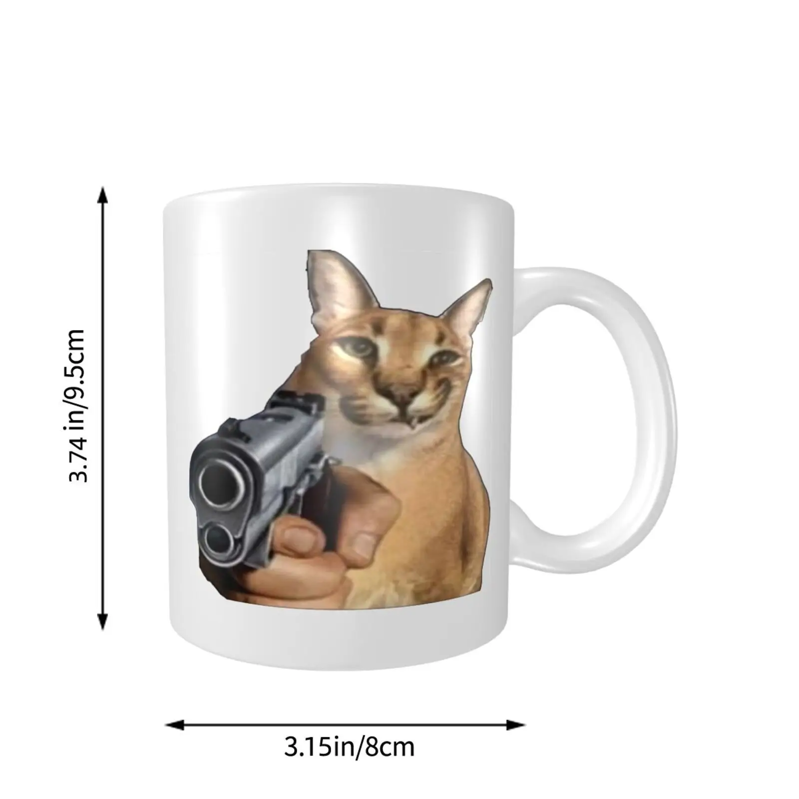 Caneca De Café Gato engraçado Big Floppa Meme