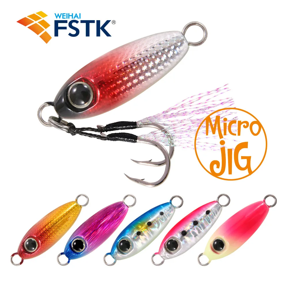 

FSTK Micro jig Shore Casting Jigging Spoon 3.5G 5G 7G 10G 15G Rockfishing Slow Drop Micro Cast Metal Jig Saltwater Fishing Lure