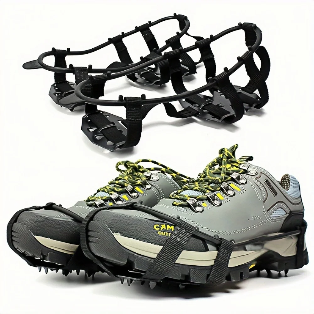 Ice Gripper Spike 2pcs/set 24-Tooth Home Anti-Slip Set Anti-Skate Claws Ice and Snow Shoe Covers For Hiking Rock Climbing Walking Running