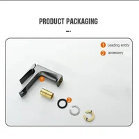 แกนทองเหลืองโมเดิร์นห้องน้ําอ่างล้างจานก๊อกน้ําเดี่ยวดาดฟ้าติดตั้งอ่างล้างหน้า Water TAP ร้อนและเย็น 6