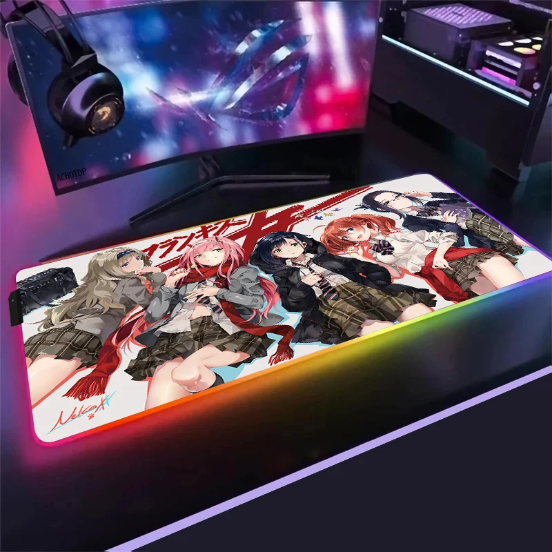 

Zero Two Darling In The Franxx Gaming Mouse Pad RGB Mause Pad Large Computer Mousepad For Desk Keyboard LED Mice Mat Backlit