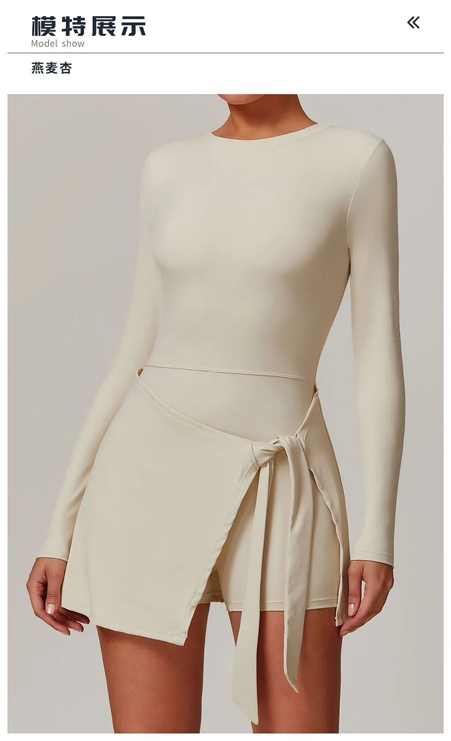 Description Picture 4 of itemNew Women Fake Tow skintight sports dress sexy split strap tennis dress Yoga Jumpsuit Gym Golf Skirt Dance Ballet Sports Dress