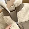 Autumn Winter Lambswool Coat Male Loose Windproof Warm Sherpa Stand Collar Polar Fleece Jacket Unisex Simple  Pocket Spliced Top 6