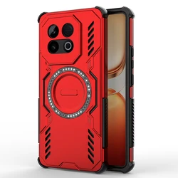 Shockproof Magnetic Phone Case with Mechanical Cooling and Air Cushion Protection for IQOO Z10 Turbo (Red)