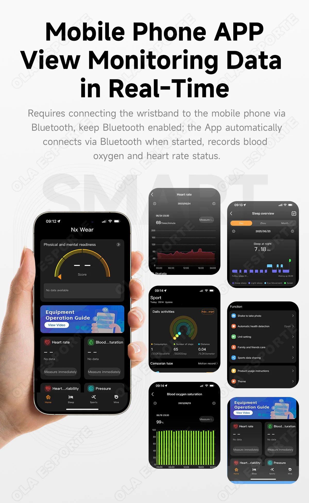 Smart Fitness Armband mit Herzfrequenz