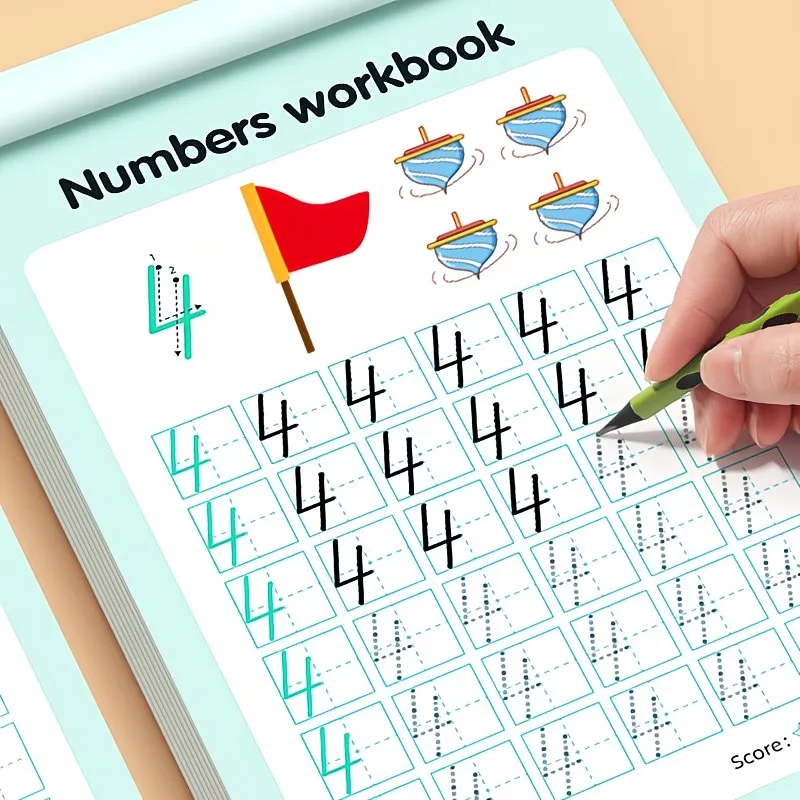 48-Page Children's Exercise Book with Tracing Pages for Numbers 0-100 - Interactive Learning Activities, Home School - Develops Hand-Eye Coordination and Math Skills, Pen Control Writing Practice - 5