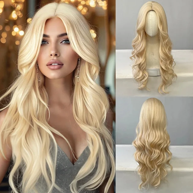 Perruque synthétique bouclée dorée pour cheveux longs bouclés pour fête, cosplay d'Halloween, usage quotidien, accessoire capillaire haute température 1
