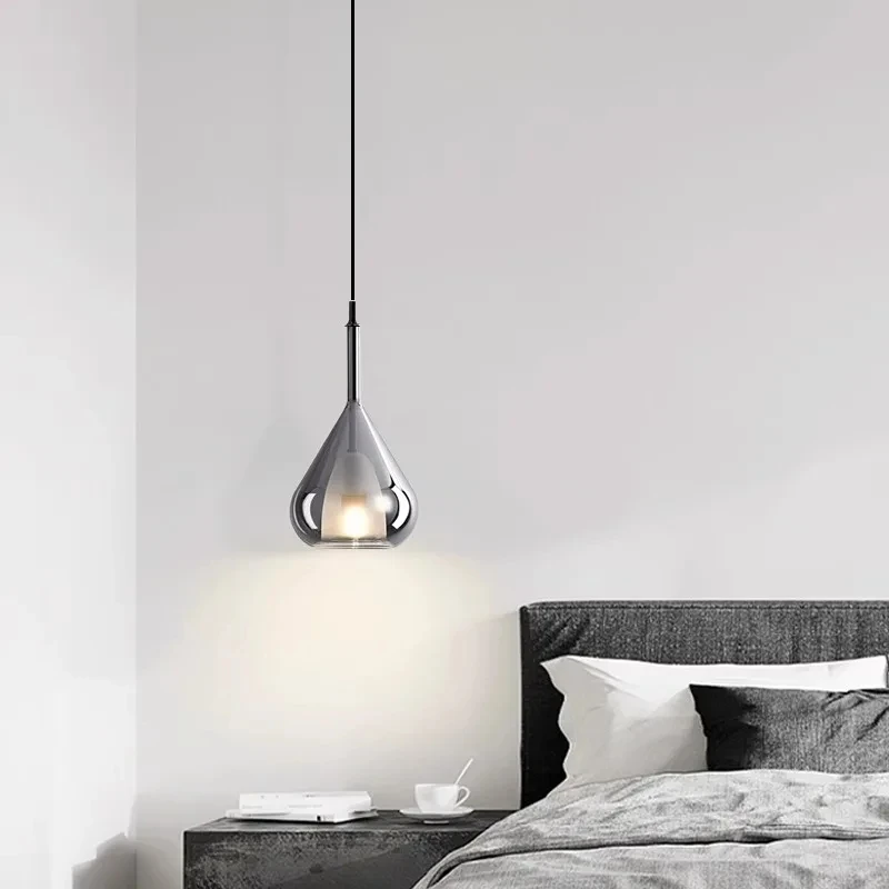 Modern Bedroom Glass Decor Hanging Lamp Modern LED Pendant Light Nordic Simple Dining Room Kitchen Bar Counter Lighting Fixture