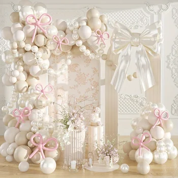 184PCS Pearl White Balloon Garland Arch Set 1