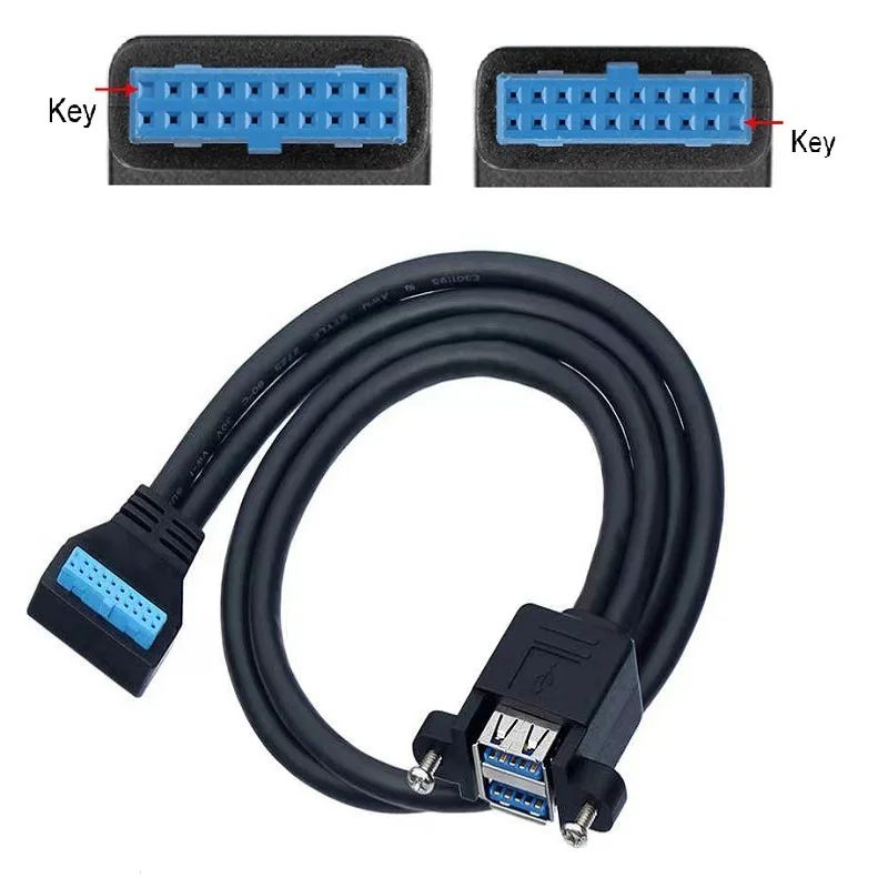 USB 3.0  Male To Female 20pin Extension Adapter Splitter Cable,Angled 90 Degree USB3.0 19pin Connector Plug Extender Motherboard motherboard usb 3 0 19pin 20pin female to male mainboard extension conversion connecting adapter cable for pc computer