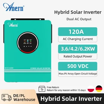 Inverter solare off grid ibrido 3600W 4200W 6200W Controller inverter solare ibrido 24V 48V 220V 120A MPPT inverter ibrido