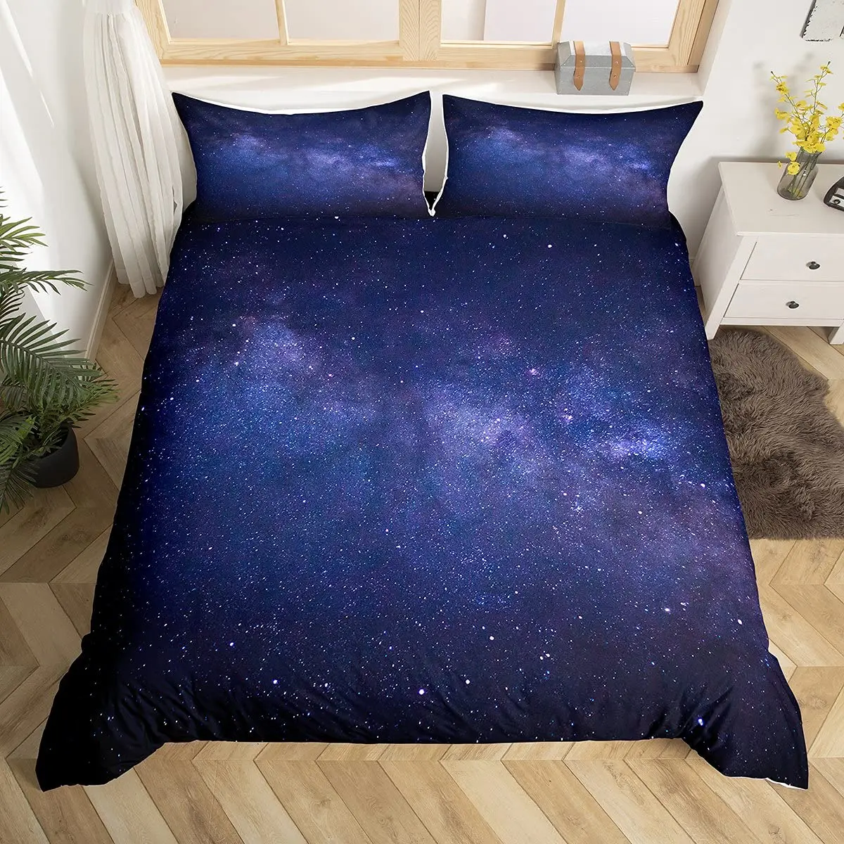 Dekbedovertrek en twee kussenslopen katoen (240 cm) Masai Blauw