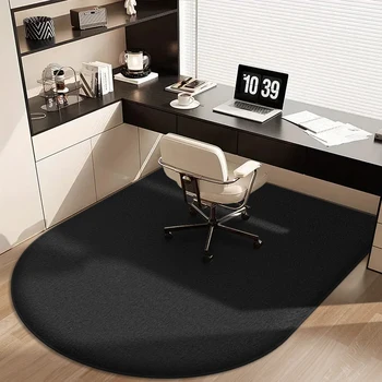 Tappetino per sedia per computer in tinta unita, tappetino in flanella, scrivania ispessita, sedia girevole, tappeto ad arco, studio, morbido tappetino per toeletta 1