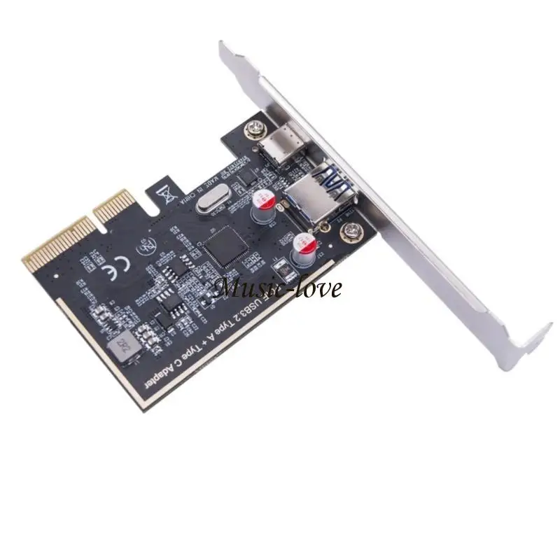 PCIE USB3.2 GEN2 PCIE-2 포트 유형 C+A 확장 카드 PCIE USB 추가 카드 데스크탑 203A용 내부 USB 변환기