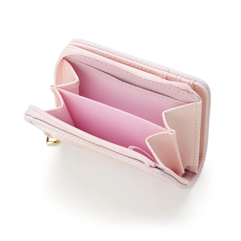 Plush Coin Purse Sanrio Cartoon Hello Kitty My Melody Kuromi Kawaii Pu Wallet Zipper Folding Card Bag Female Student