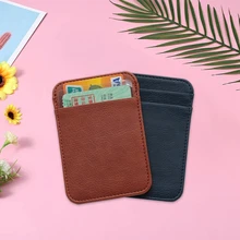 

8 Colors 3 Card Slots Simple Solid Color Leather Magic Wallets Fashion Small Men Money Clips Card Purse Super Thin Cash Holder