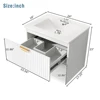 Modern 24 Inch Wall-Mounted Bathroom vanity with 2 Drawers, White - Ideal for Small Bathrooms 3