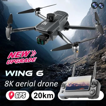 New Wing 6 Screen Controlled Drone 8K Camera 3-axis Gimbal GPS Brushless Obstacle Avoidance Foldable Quadcopter Dron RC Toys 1