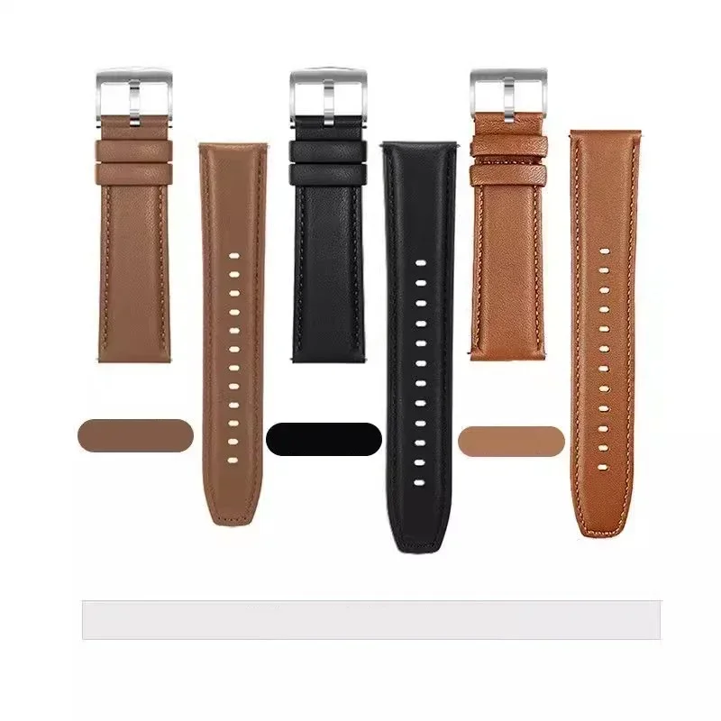 Premium Genuine Leather Watchband with Steel Pin Buckle - High-Quality Wrist Belt Bracelet, Available in 22mm and 20mm