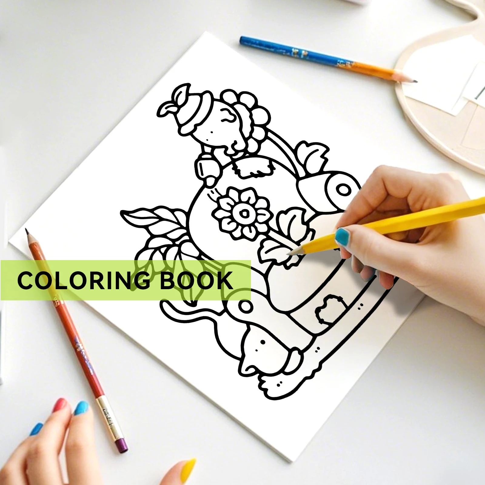 Into Gardens Bold & Easy Coloring Book Featuring Plants, Flowers, and Cute Animals for Adults and Teens Graffiti Painting Book 6