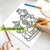 Into Gardens Bold & Easy Coloring Book Featuring Plants, Flowers, and Cute Animals for Adults and Teens Graffiti Painting Book 6