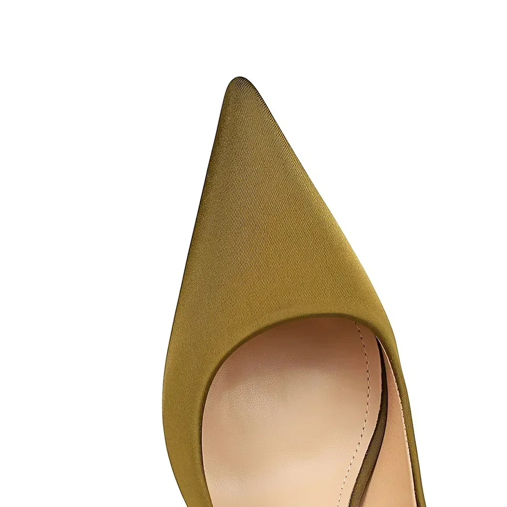 Women 7.5cm 10.5cm High Heels Daily Retro Party Pumps Lady Concise Holiday Dress Low Heels Elegant Formal Satin Drag Queen Shoes 3