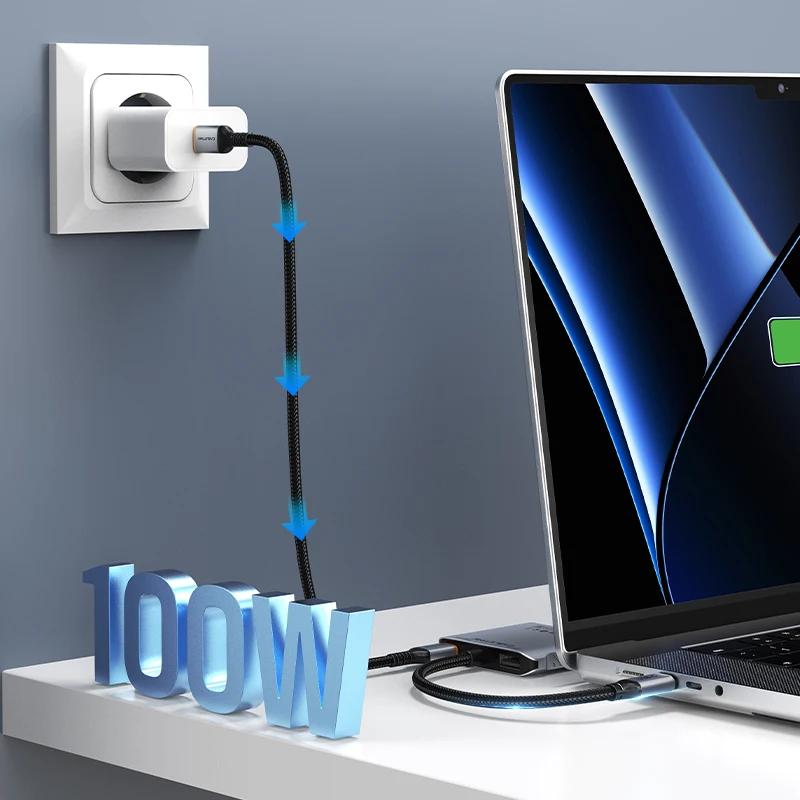 Cabletime-usb c para Dual Hdmi Displayport pd 100w Dual Display para Laptop Dell Asus C442 8k 30hz 4k 120hz - Imagem 4
