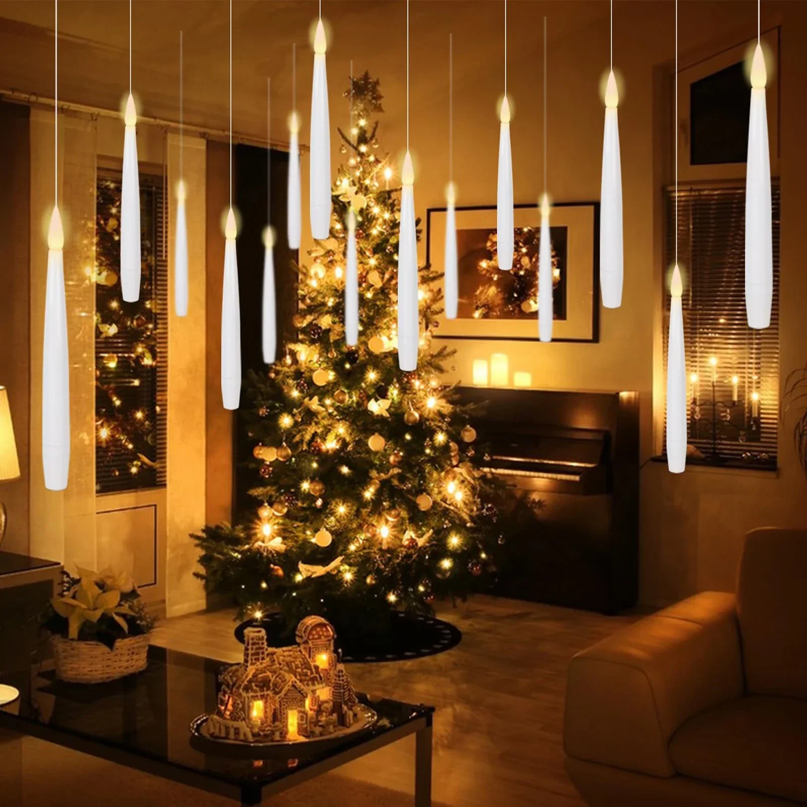 HAUSPROFI 24 Candele Galleggianti A LED Con Telecomando A Bacchetta Magica - Luce Calda Tremolante, Impermeabili, Per Natale, Halloween, Feste E Campeggio - 2