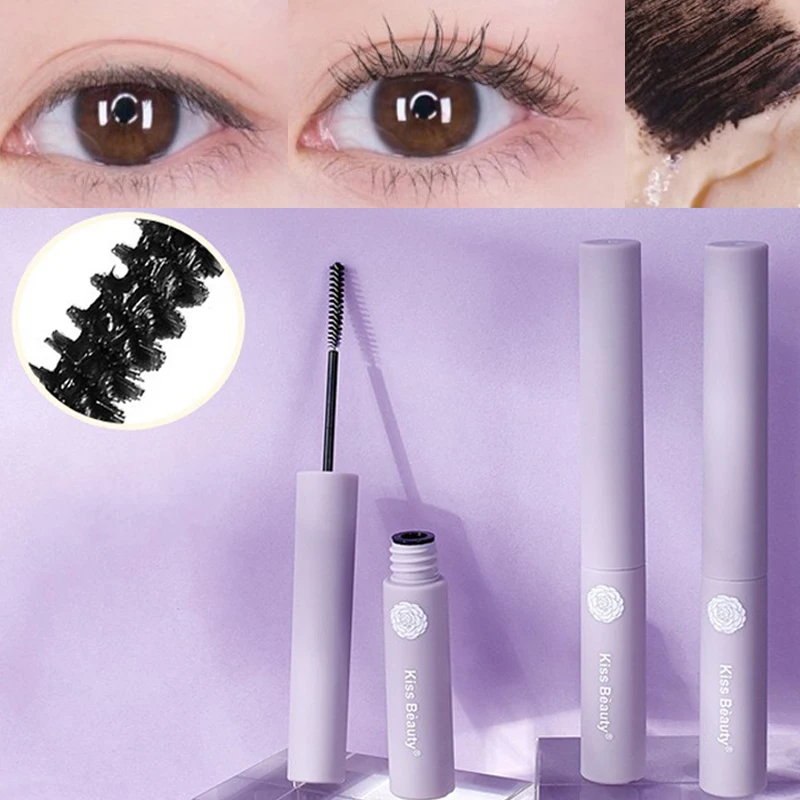 

Waterproof Fine Head Mascara Lengthening Thick Curly Small Brush Sweat Resistant Lashes No Caking No Smudging Makeup Cosmetics