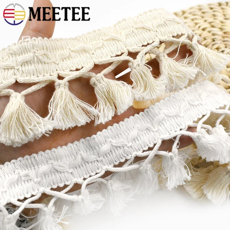 Lace Ribbon 1-10Yard 6cm Cotton Fringe Drop Tassel Trim For Cloth Hometextile Decor DIY Sewing Accessories