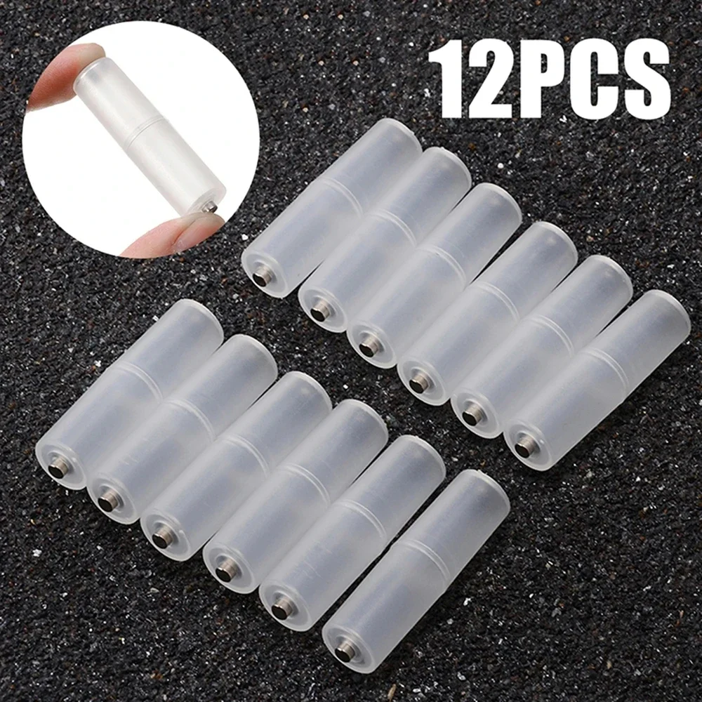 

12Pcs Battery Convertor Adapter Size AAA to AA Cell Battery Converter Adaptor Holder Case Translucent Battery Storage Holder