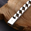 ZABRA Simple Men's S925 Silver Retro Bar Chain Old Tang Grass Pattern Bracelet Popular Fashion Retro Jewelry 2