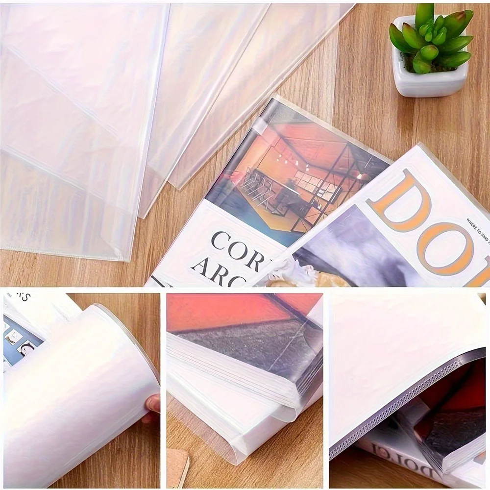 10-Pack Book Covers Clear Ultra-Thin -Anti-Scratch, Fits A4/Letter Sizes, for Textbooks/Notebooks - School Supplies/Home/Office - 5