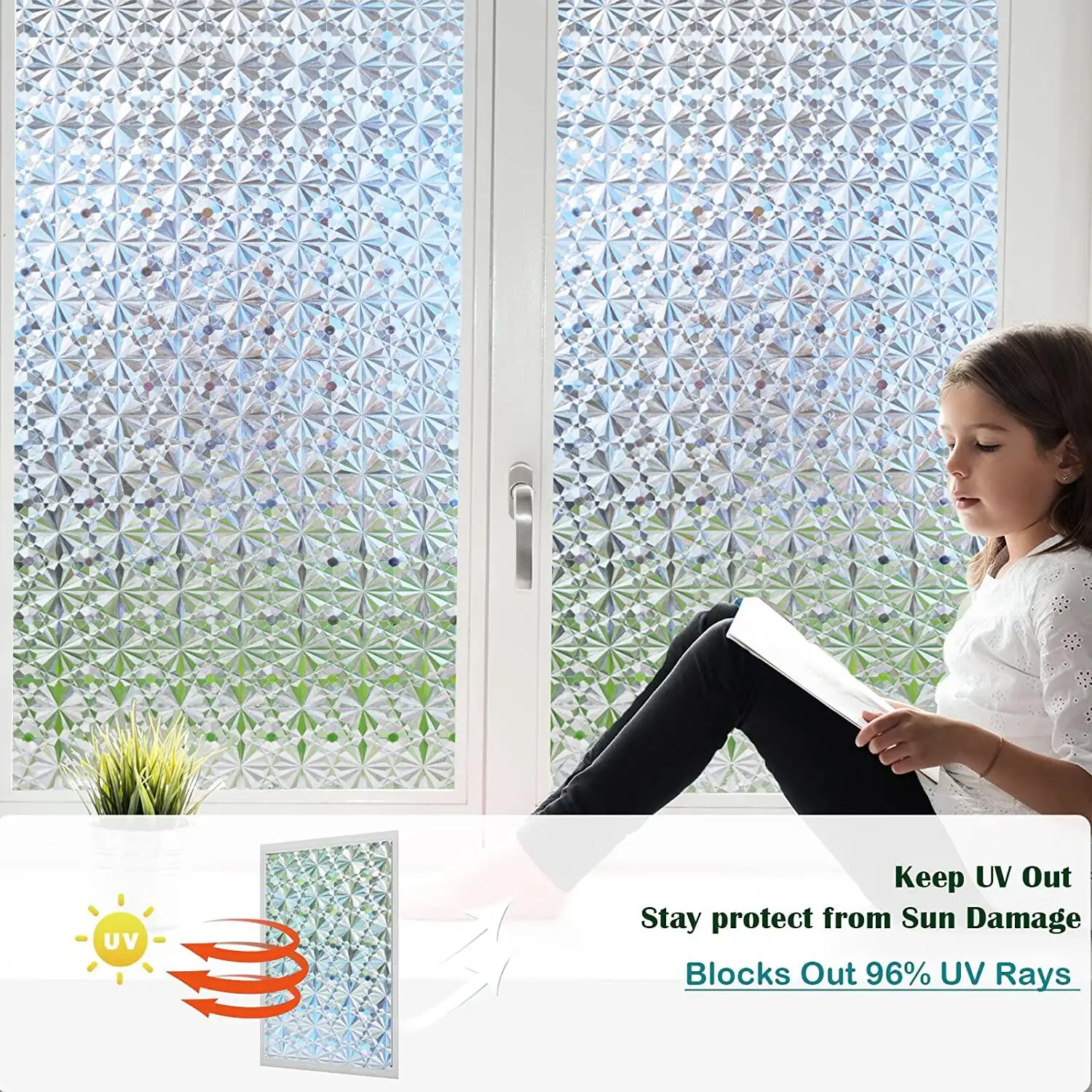 Security tape curtain removable transparent opaque anti-static window curtain bathroom living room office doors and Windows