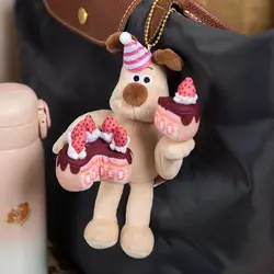 Cute Small Dog Keychain Cartoon Doll Plush Keychain For Bag Pendant Creative Surfer Puppy Stuffed Keyrings For Gifts Wholesale