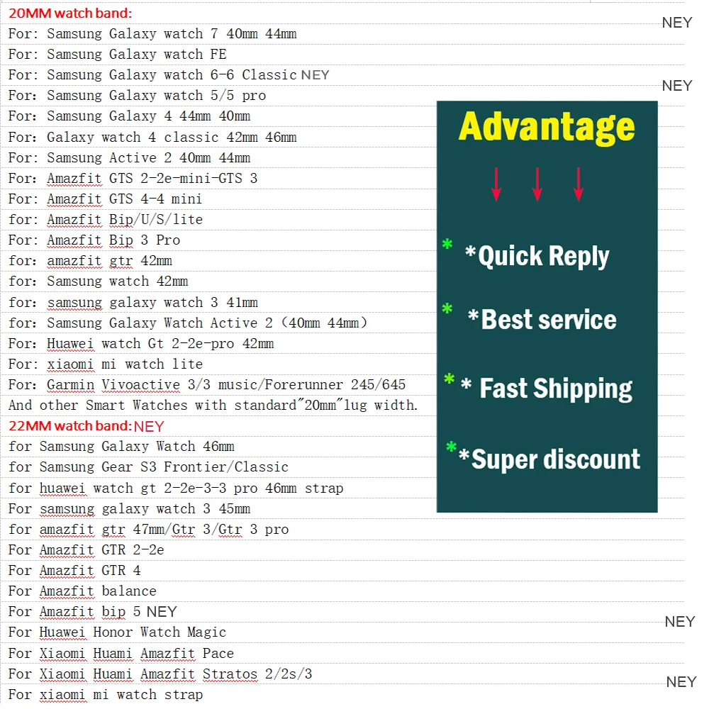 22 مللي متر 20 مللي متر حزام لساعة سامسونج جالاكسي...