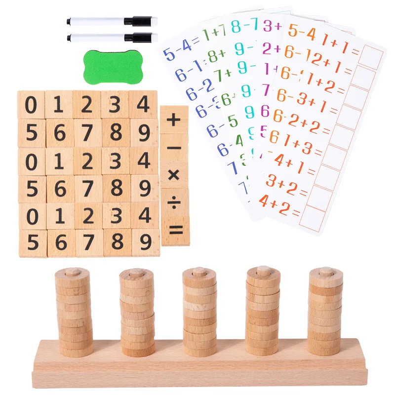 Kid Math Counting Learning Toy Montessori Numbers Addition Subtraction Operations Kindergarten Parish Activities Educatioal Toys